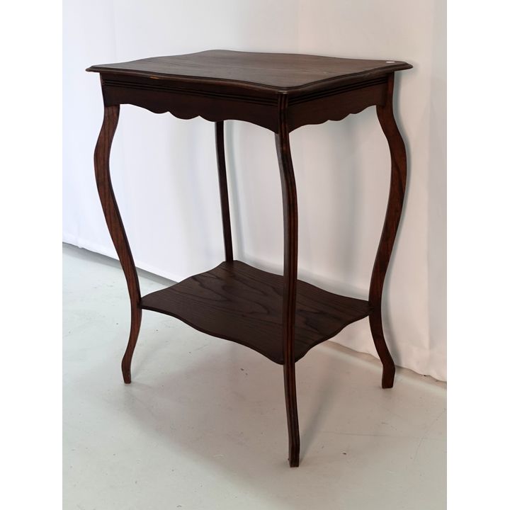 OAK TWO-TIER LAMP TABLE
