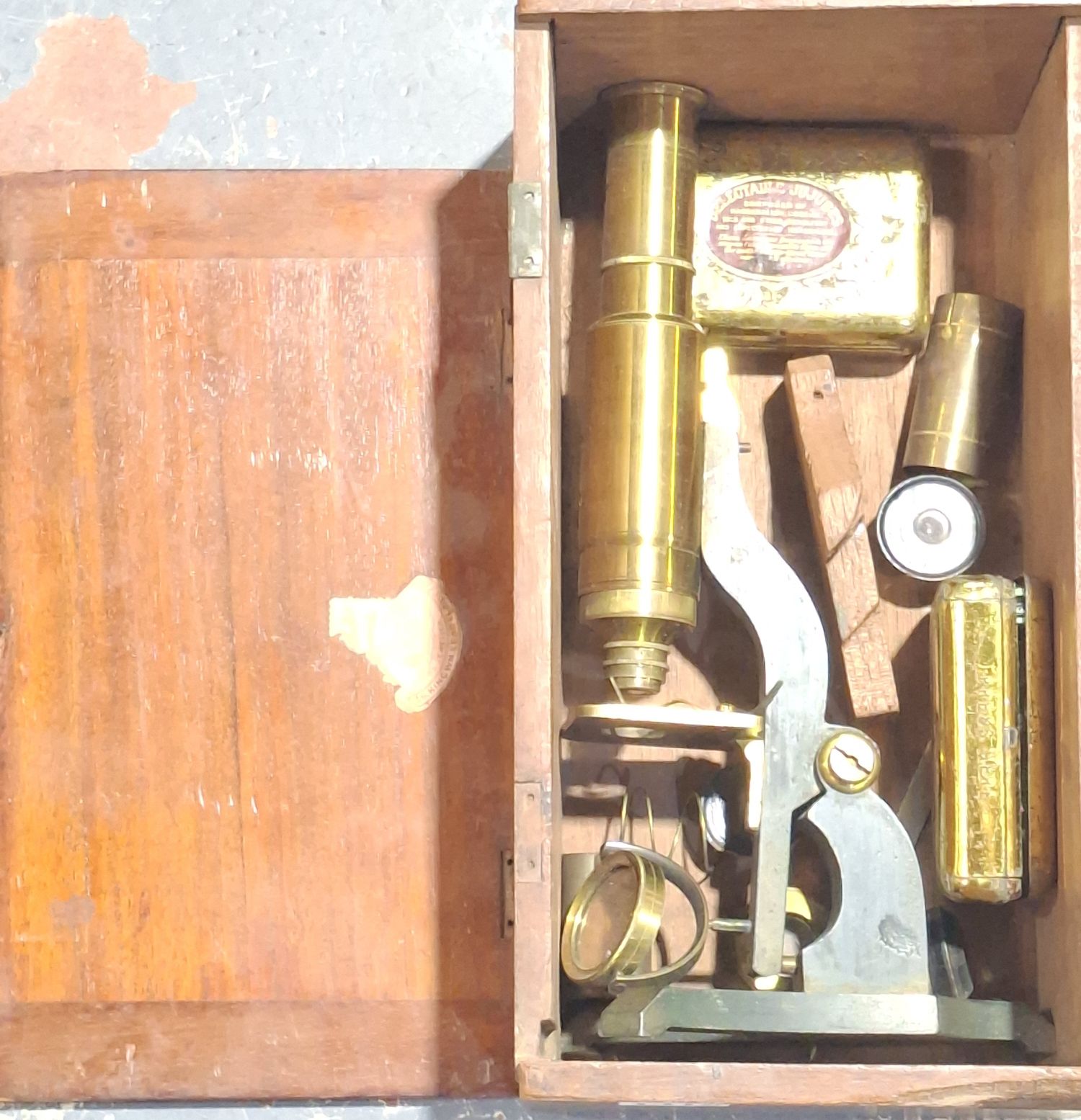 ANTIQUE BRASS MICROSCOPE