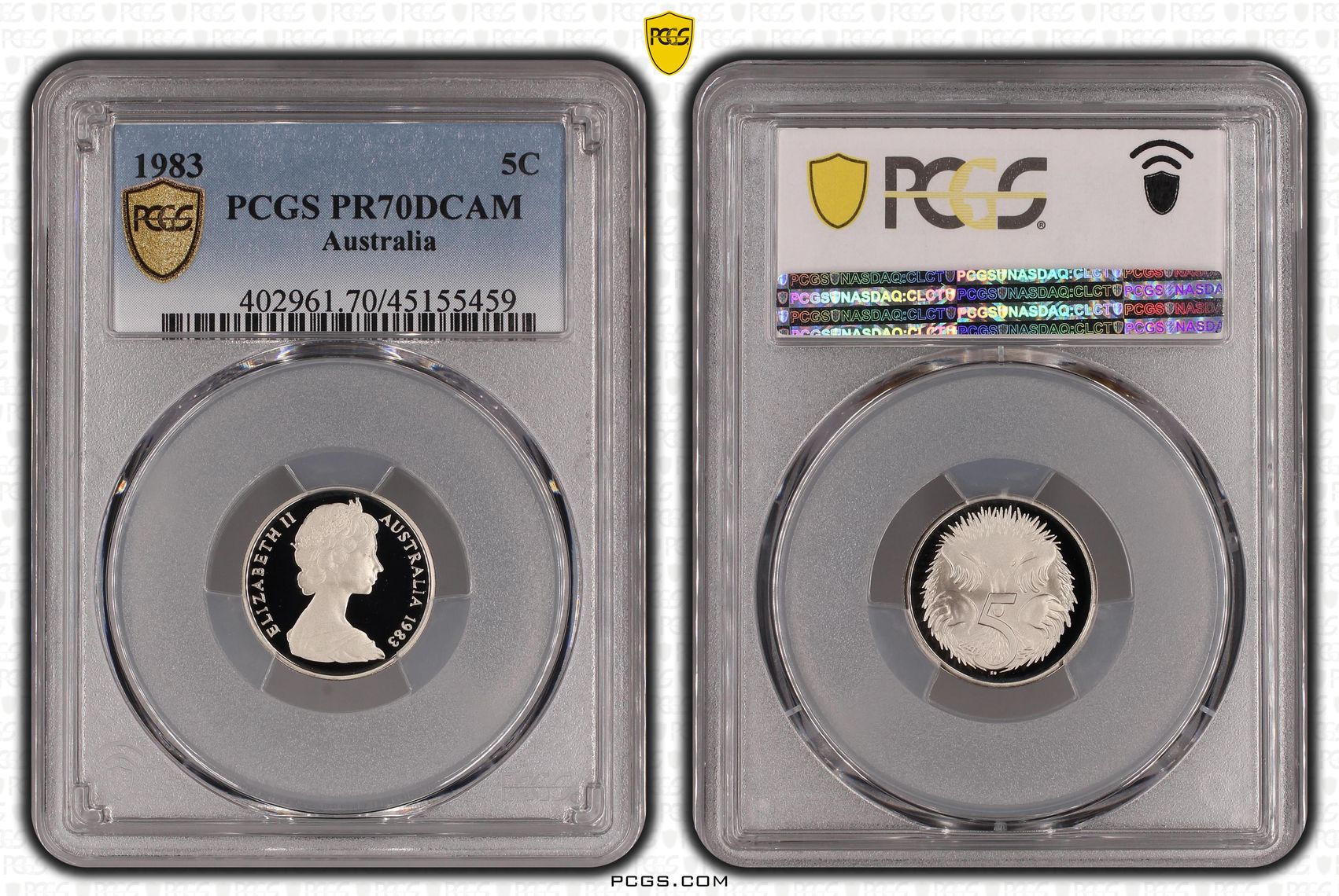 1983 Australia Five Cent, 5c PCGS - PR70DCAM POP 27/0 -459