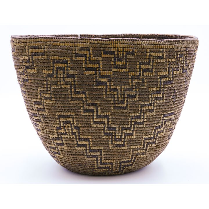 Antique Cowlitz Indian Large Hard Basket
