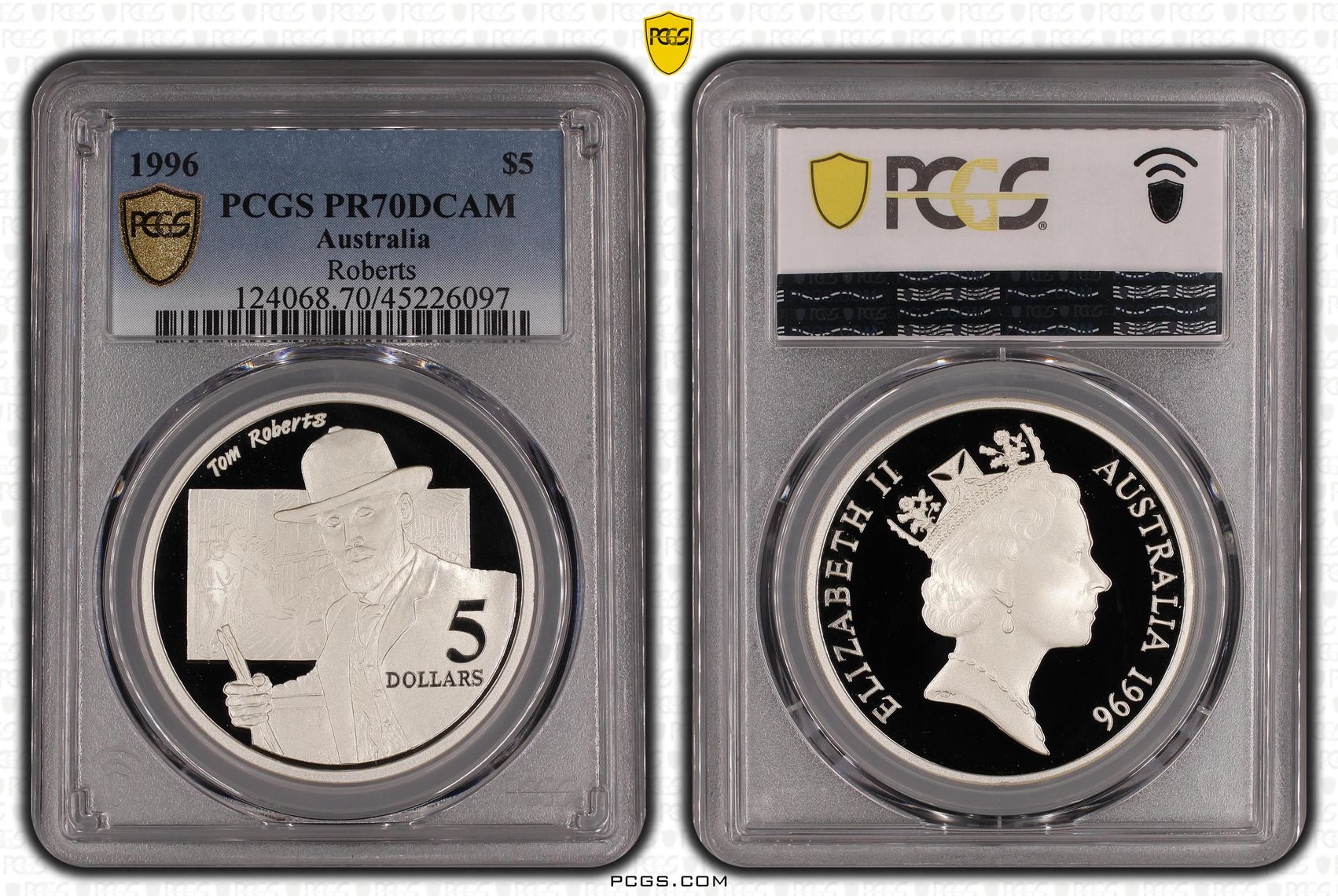 1996 Australia Five Dollar, $5 Proof Roberts PCGS - PR70DCAM POP 3/0 -097