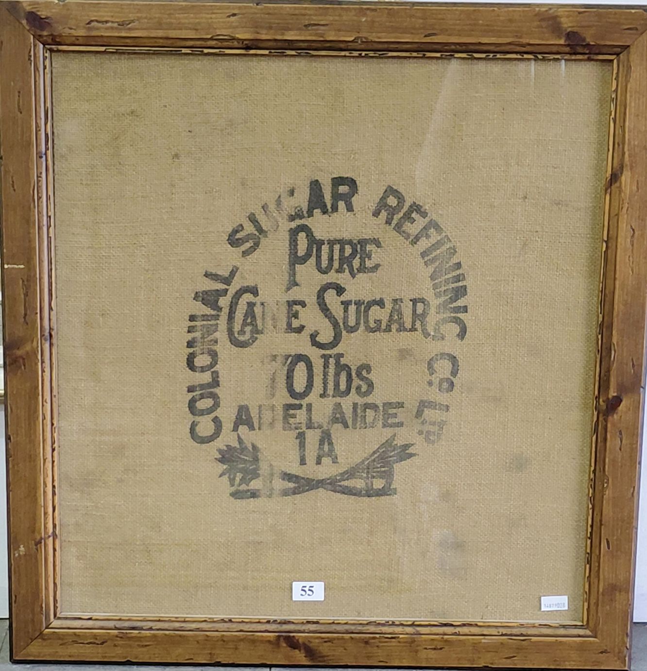 55 · FRAMED SUGAR SACK