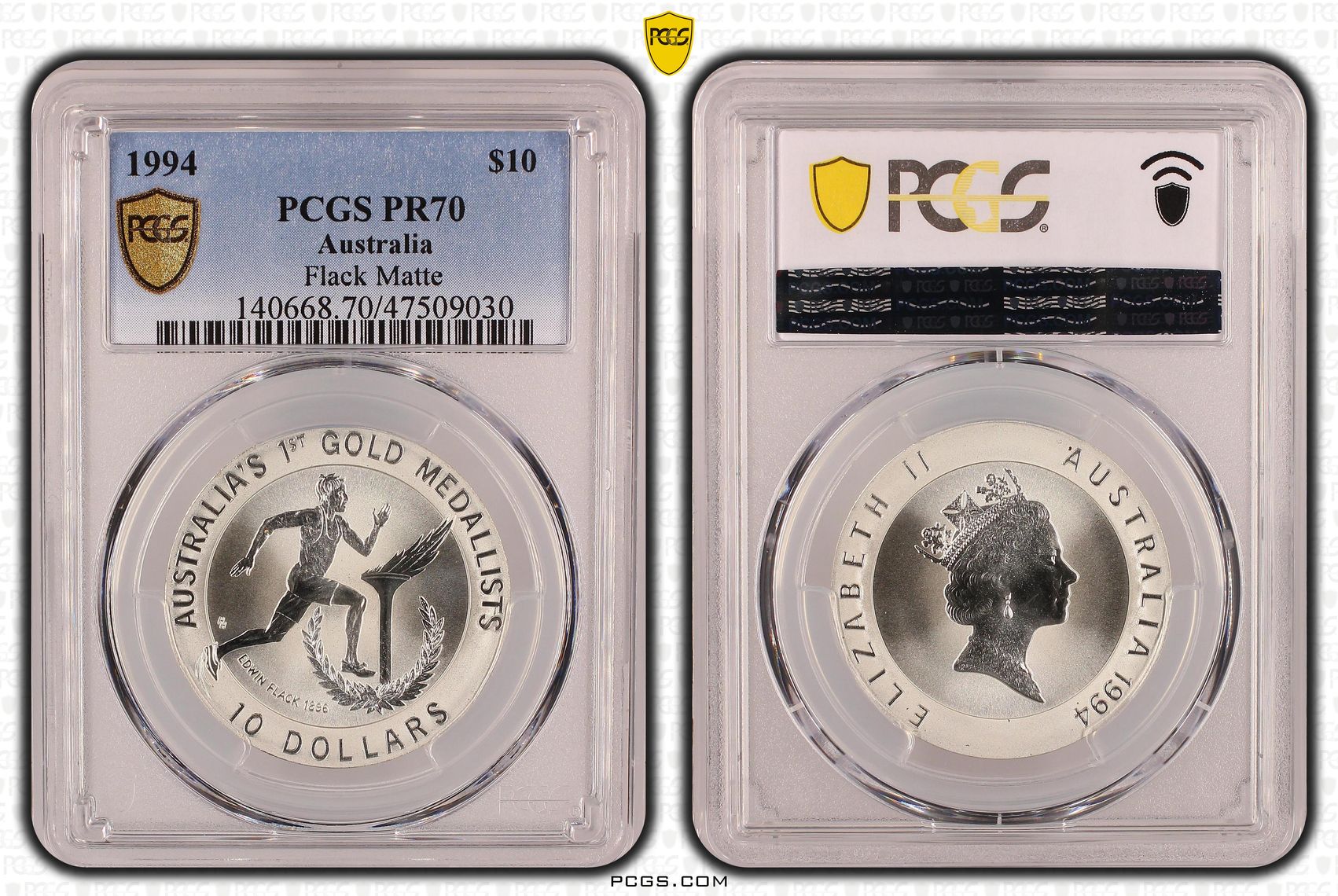 Elizabeth II, Flack Matte, Pop 2/0, Ten Dollar, 1994, PCGS PR70