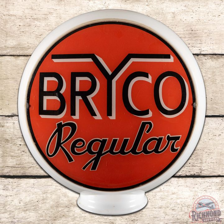 Bryco Regular 13.5" Complete Gas Pump Globe Milk Glass Body