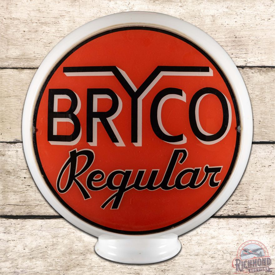 Bryco Regular 13.5" Complete Gas Pump Globe Milk Glass Body