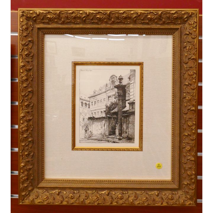 Luigi Kasimir Rue de Bruxelles Lithograph Gallery Framed- 24x22''