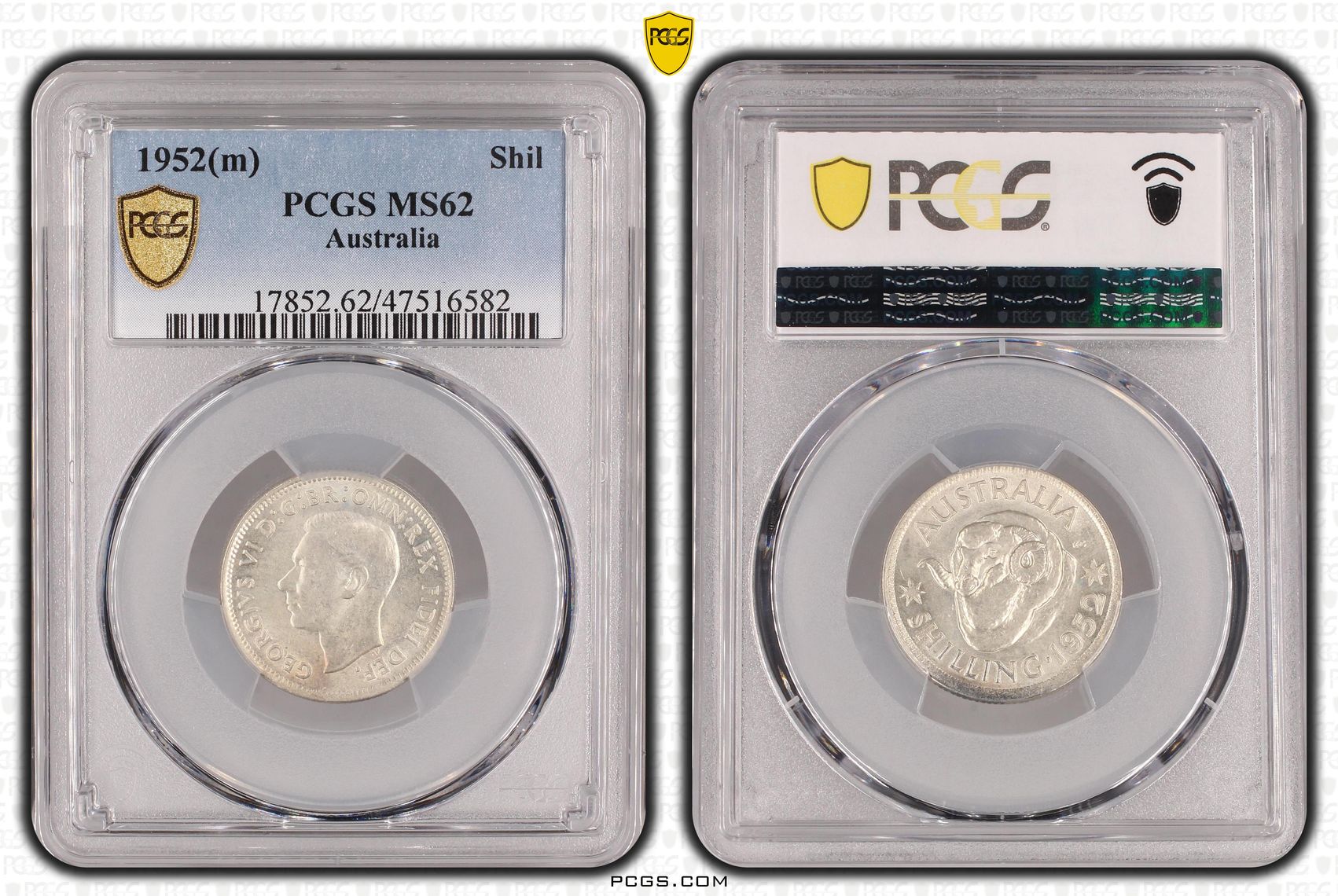 Shilling, 1952(m), PCGS MS 62