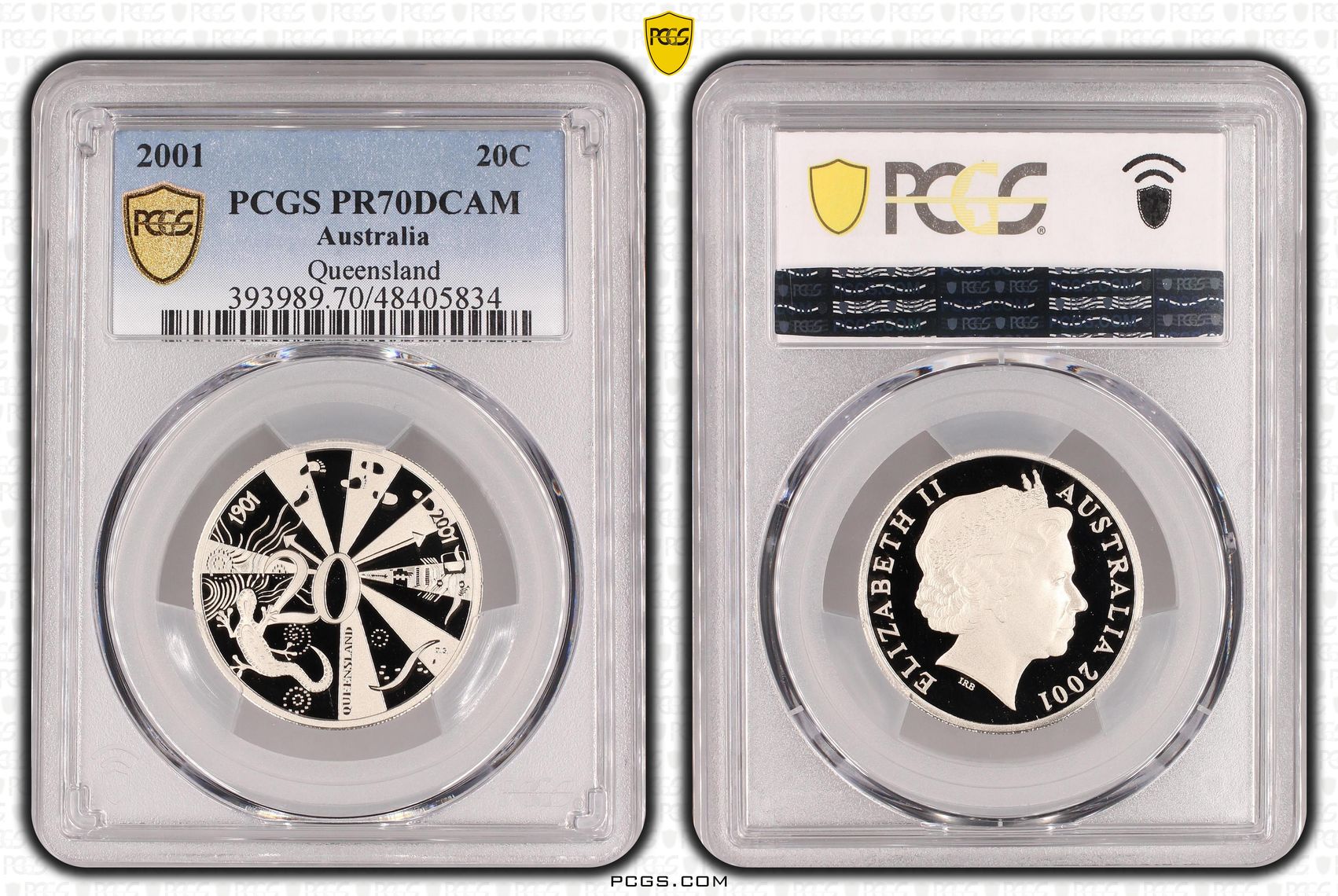 Elizabeth II, Queensland, Twenty Cent, 2001, PCGS PR70DCAM