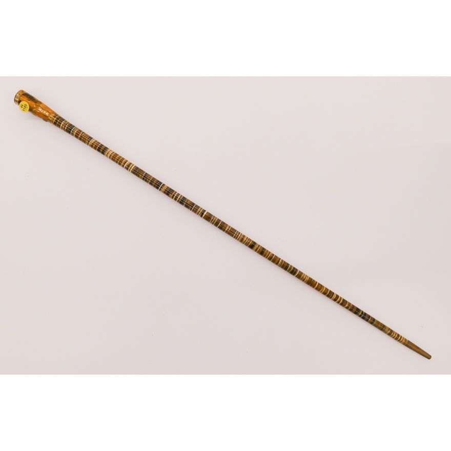 Antique Banded Horn Walking Stick- 35''