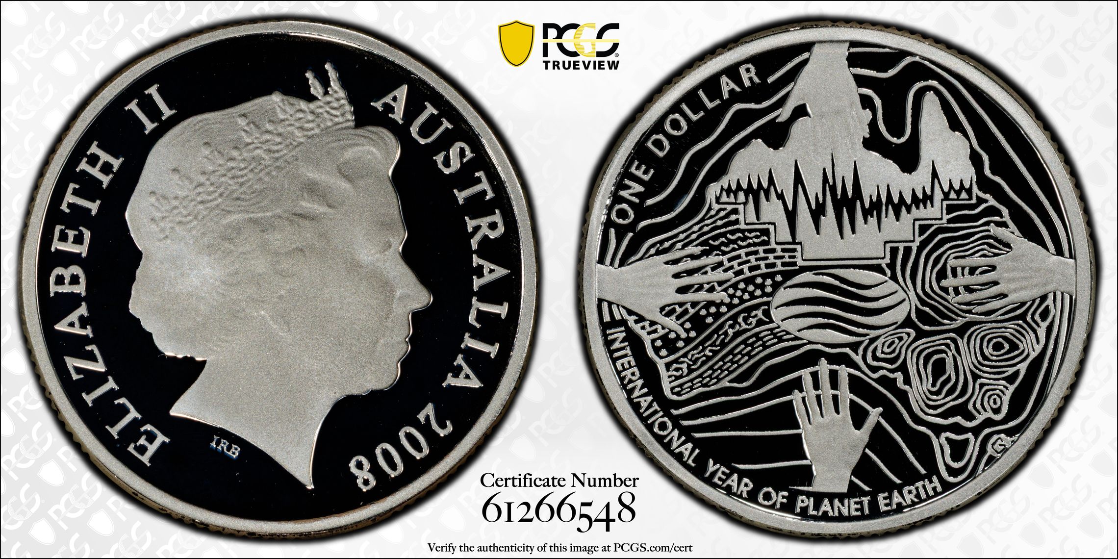 Planet Earth Silver, One Dollar, 2008, PCGS PR69DCAM