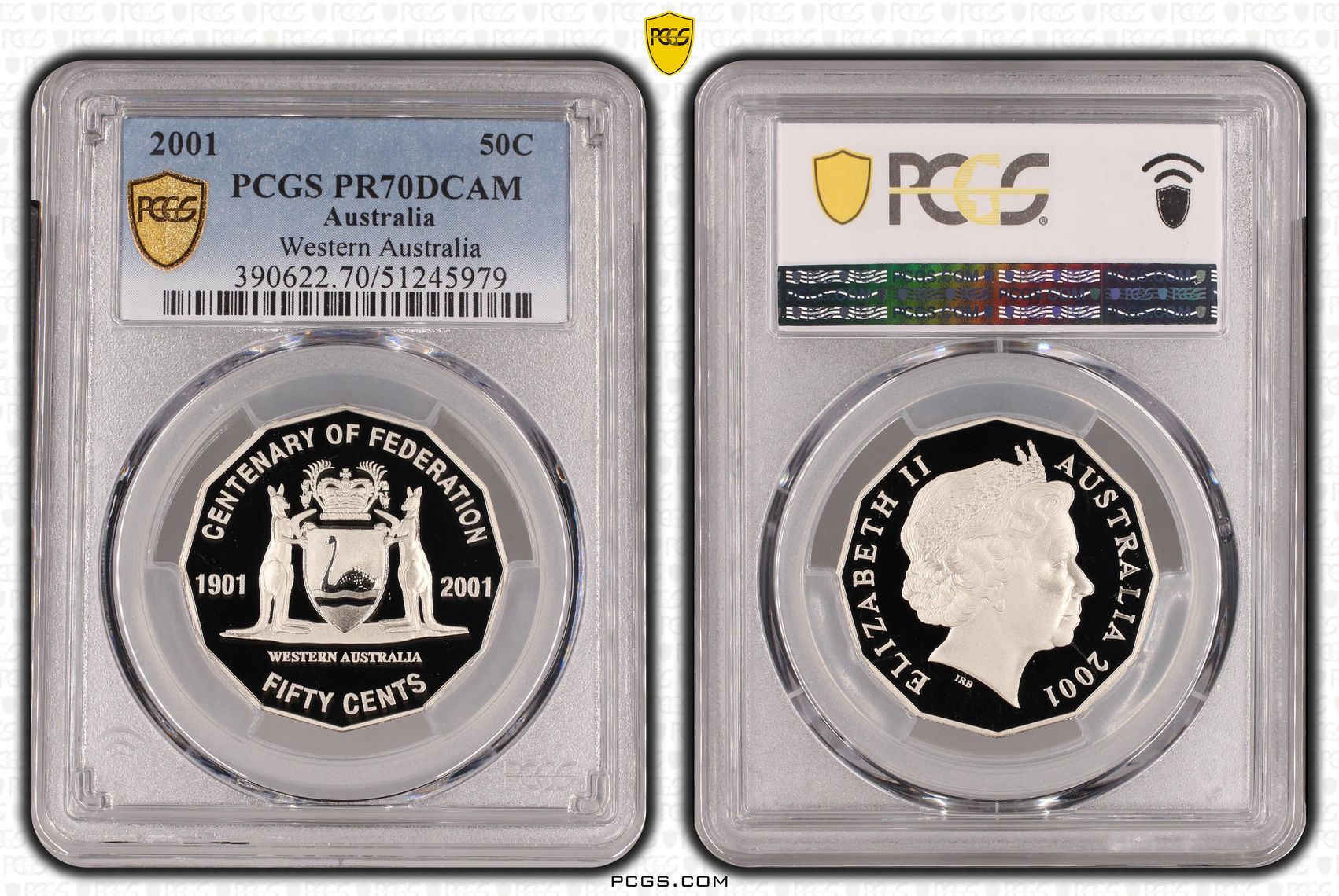 Western Australia, Fifty Cent, 2001, PCGS PR70DCAM