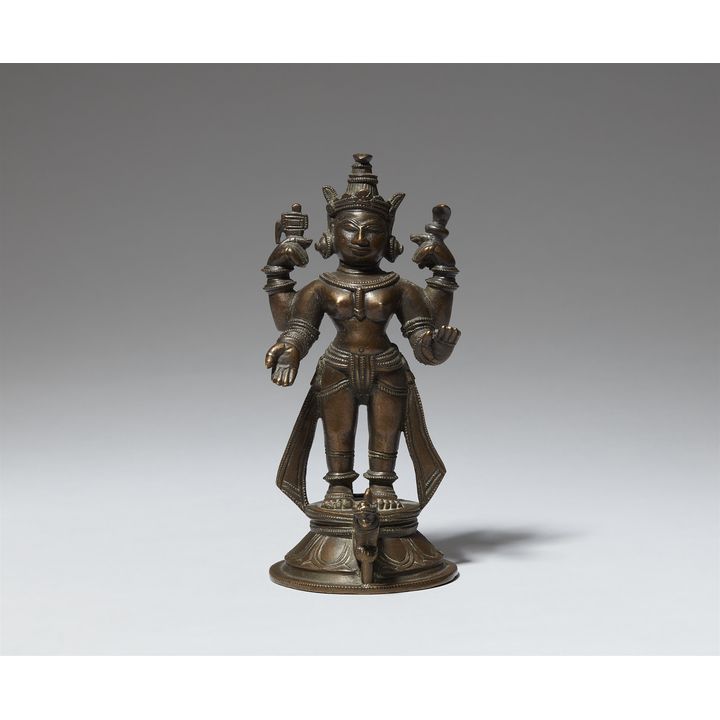 A copper alloy figure of Durga. Central India, Maharashtra. 19th century