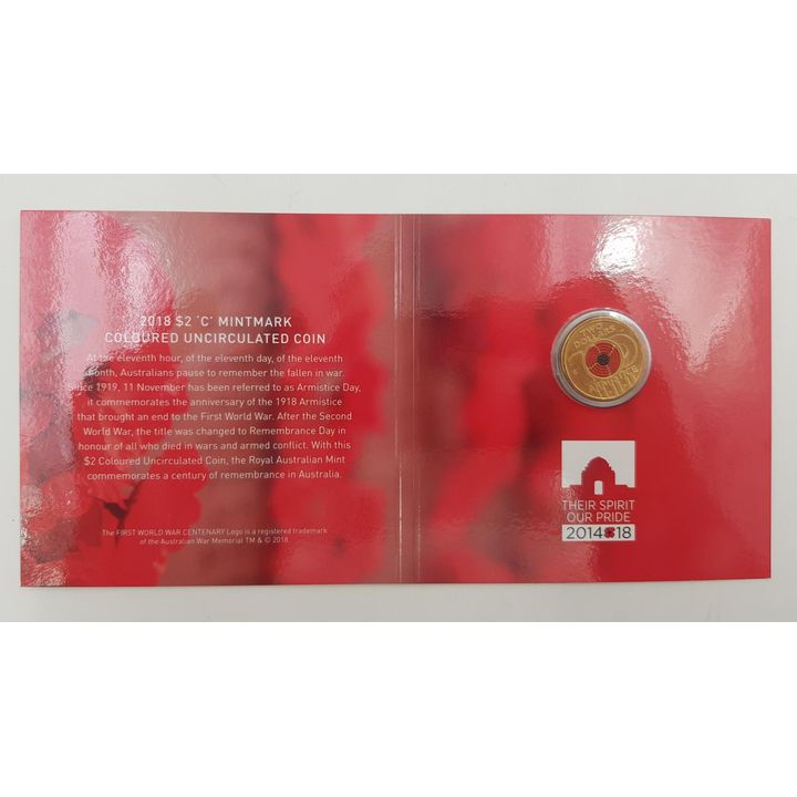 Armistice 'C' MM $2 Carded Coin - 2018