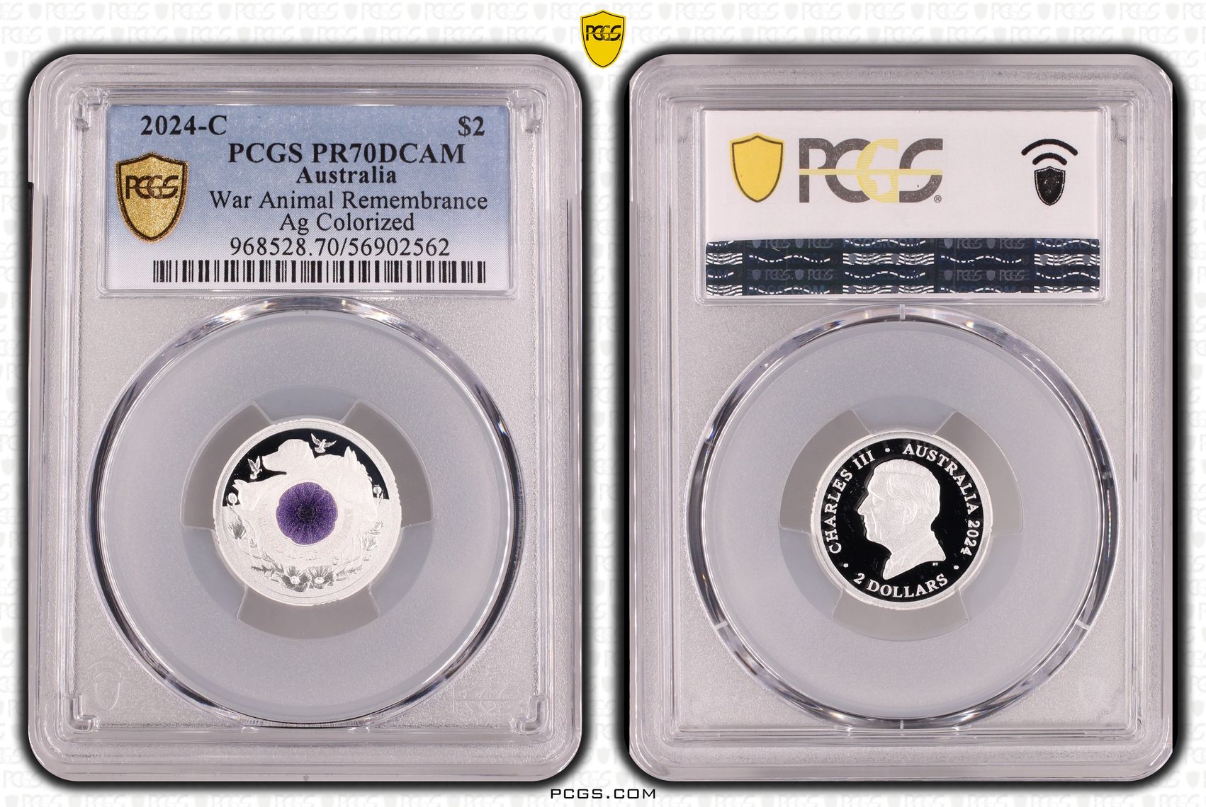 War Animal Remembrance Ag, Two Dollar, 2024-C, PCGS PR70DCAM