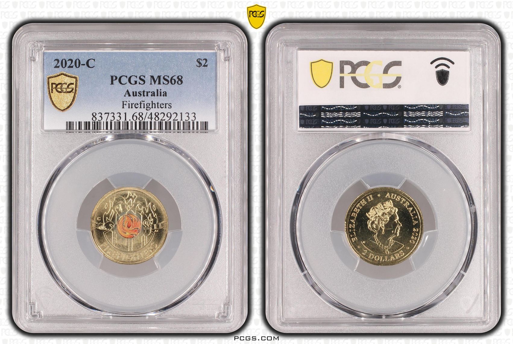 Firefighters Colourised, Two Dollar, 2020-C, PCGS MS68