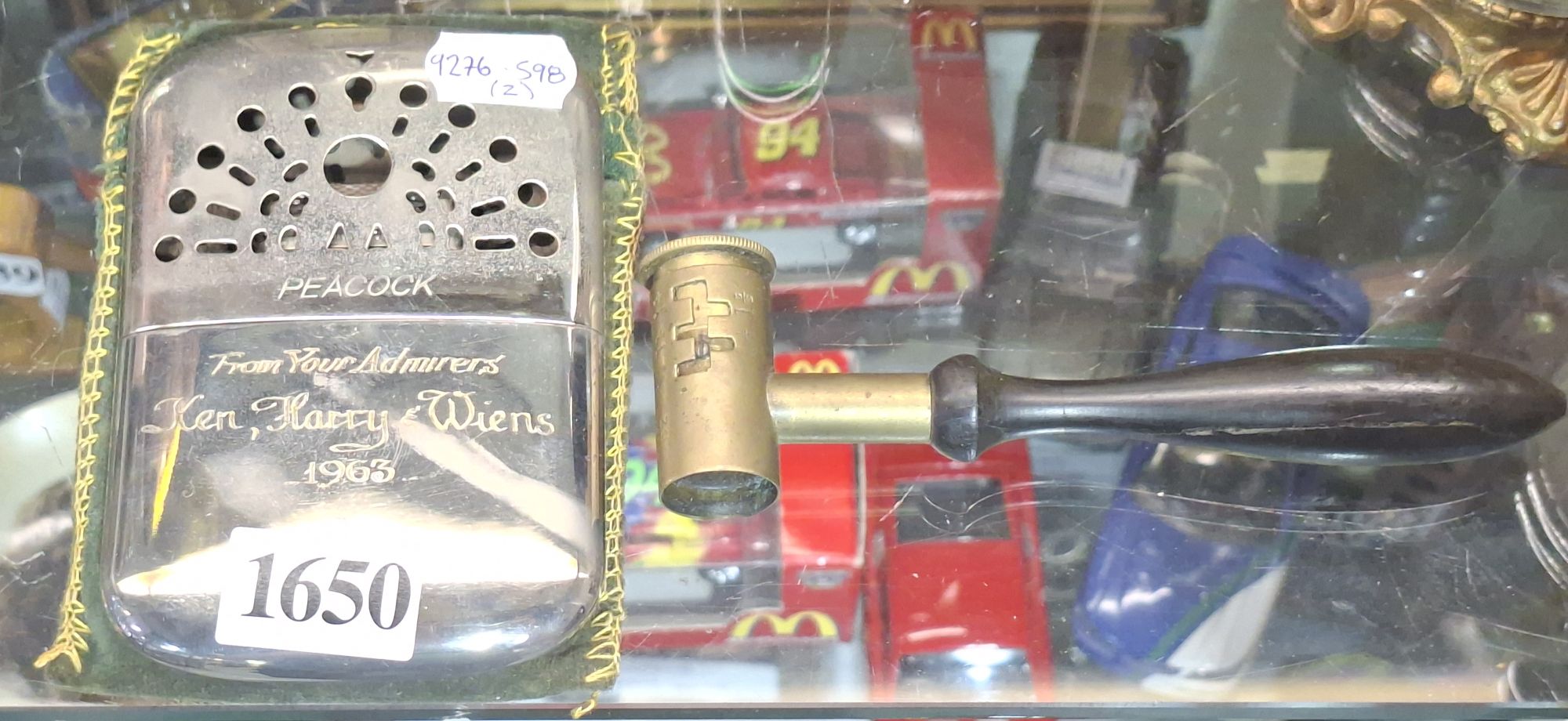 Vintage Metal Peacock Brand Pocket Warmer