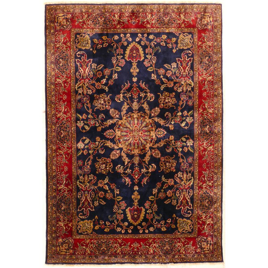 Persian Cobalt Floral Oriental Rug