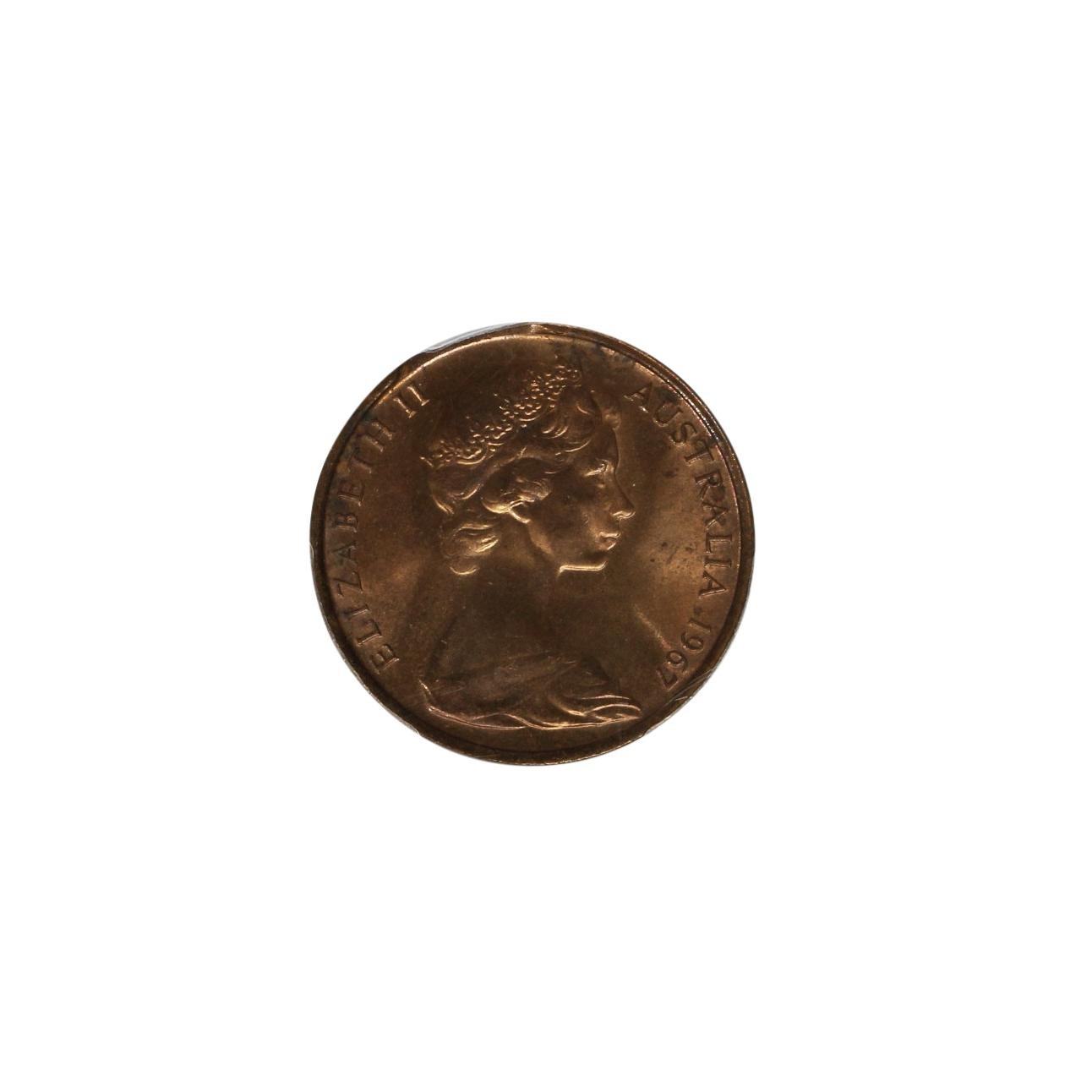 837. · Elizabeth II, Two Cents, 1967, ChUNC