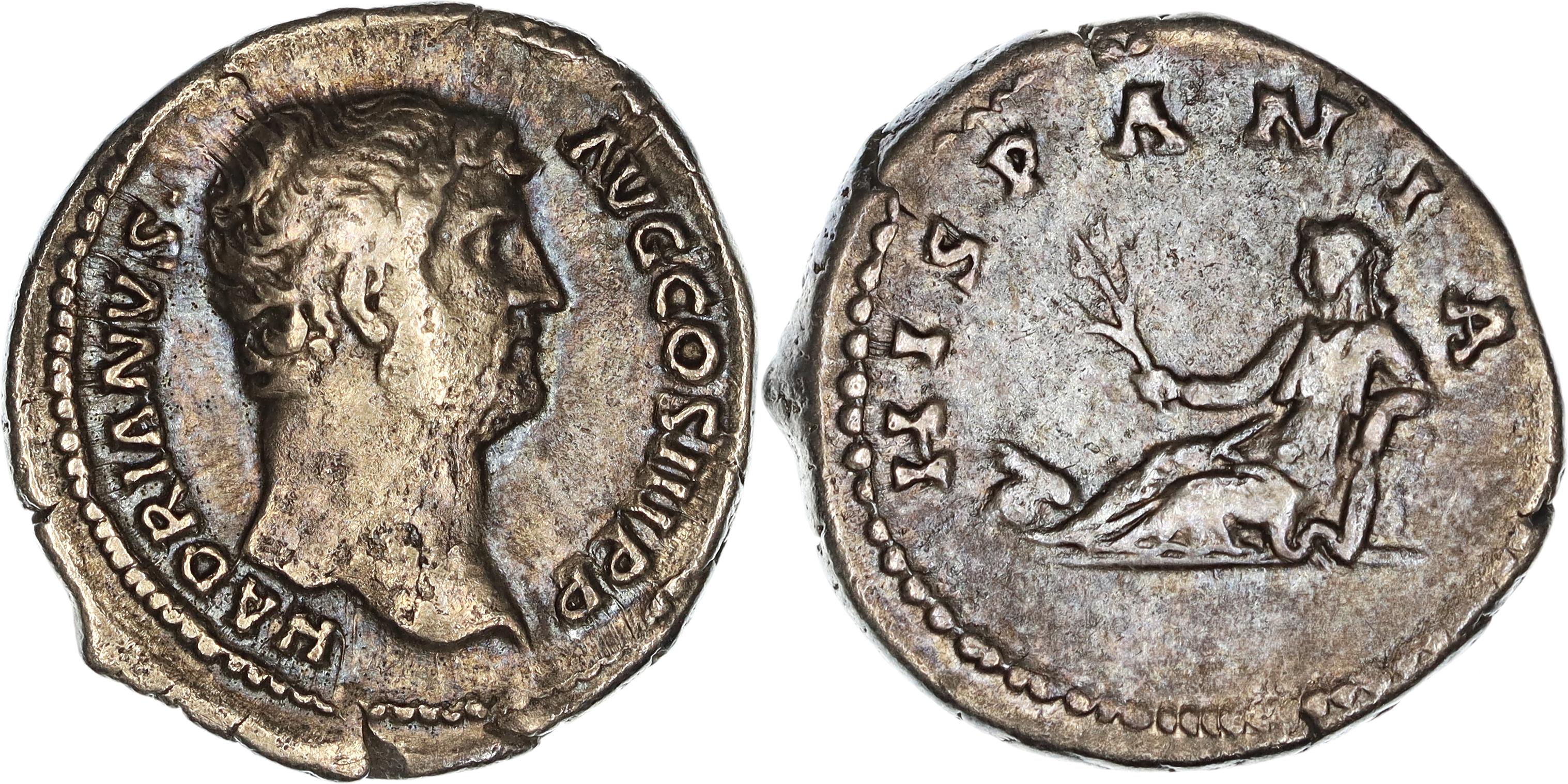 Roman Empire, Hadrian, Silver Denarius, 130-133 AD, gF-nVF