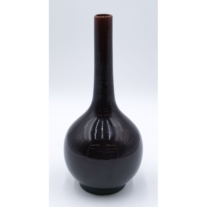 Japanese Plum Glazed Bottle Vase 10"