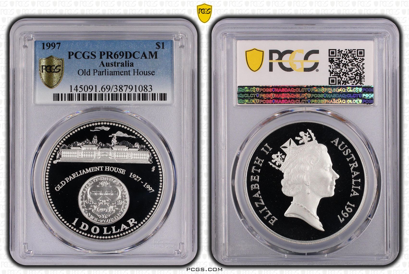 1997 Australia One Dollar, $1 Old Parliament House PCGS - PR69DCAM -083