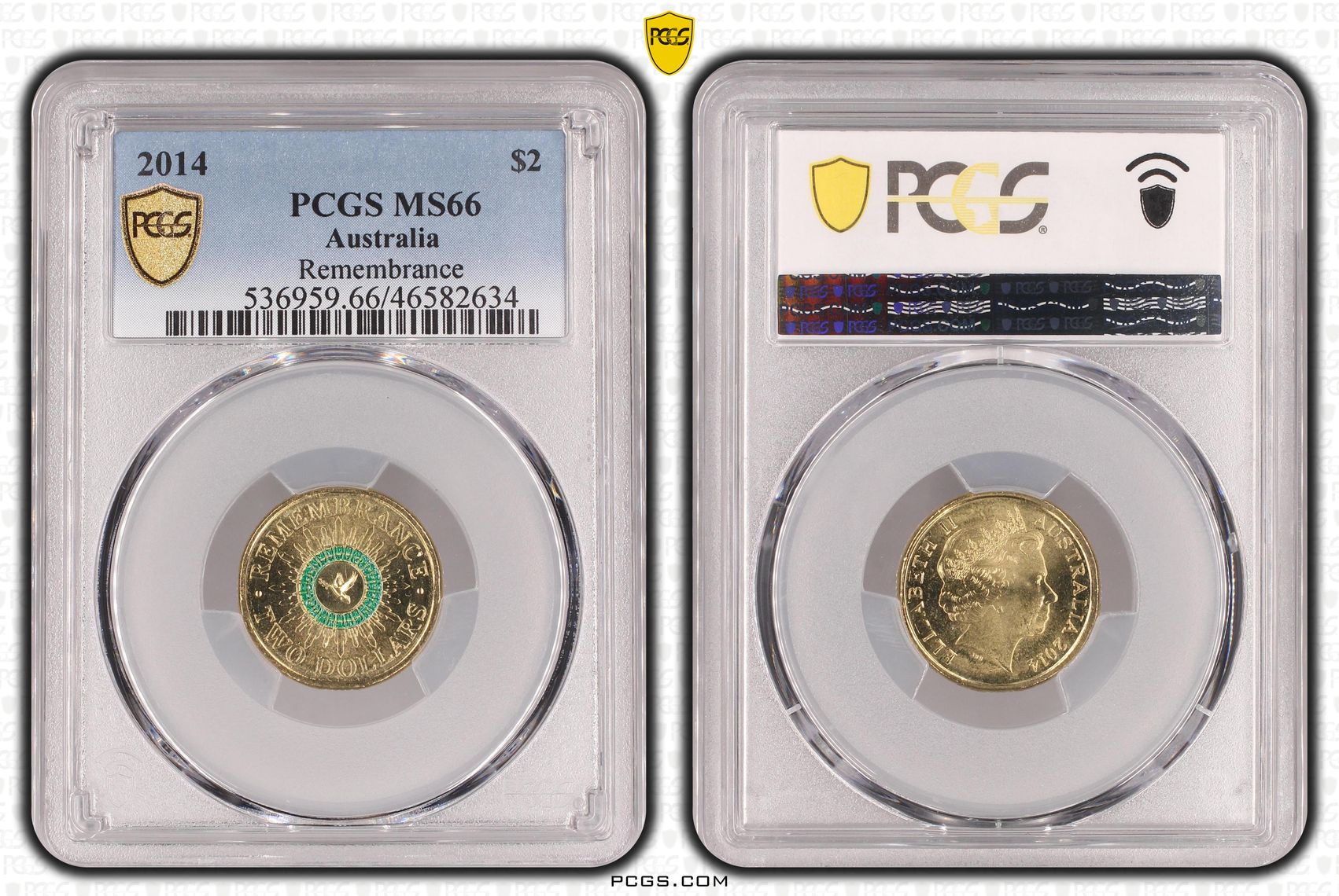 Remembrance, Two Dollar, 2014, PCGS ms66