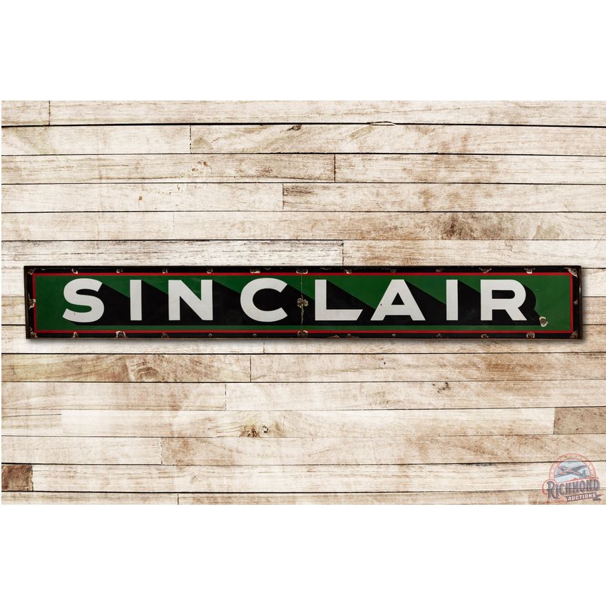 9' Sinclair Two Piece Tanker Truck Sign w/ Shadowed Letters & Original Frame