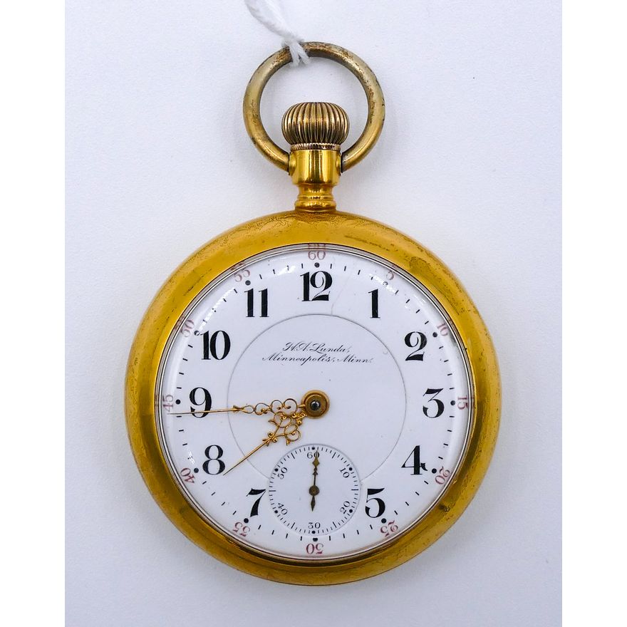 Antique H.A. Lunda 17 Jewel Pocket Watch 54mm