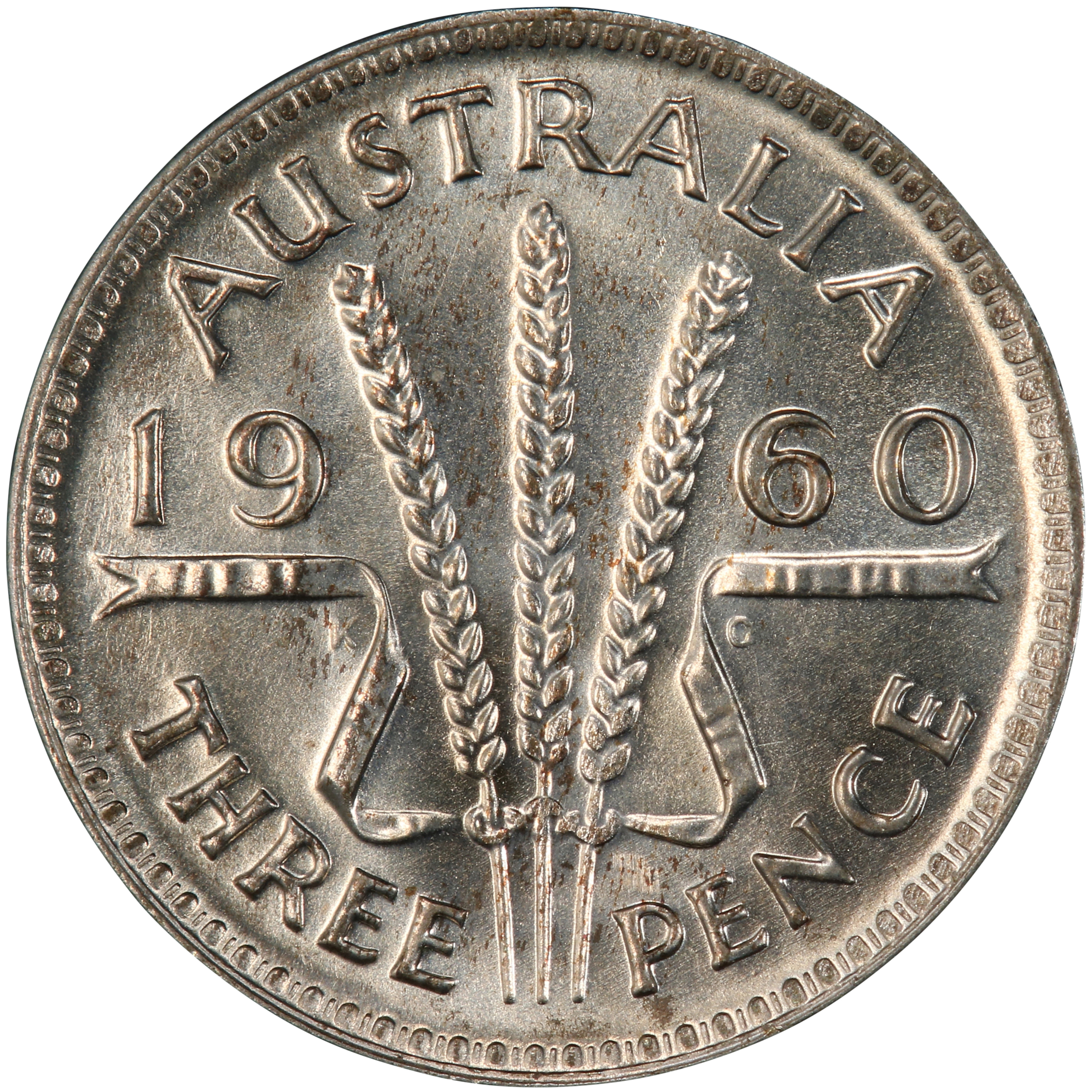 Elizabeth II, Threepence, 1960, MS 67