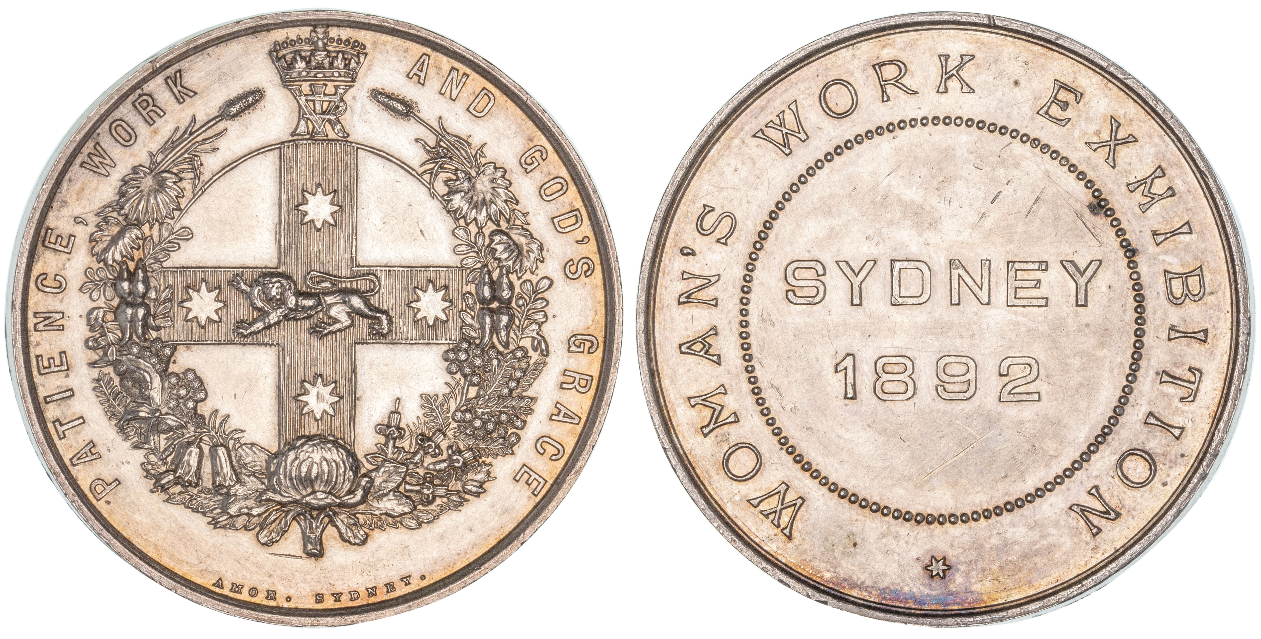 Woman's Work Exhibition Sydney Medal, 1892, EF
