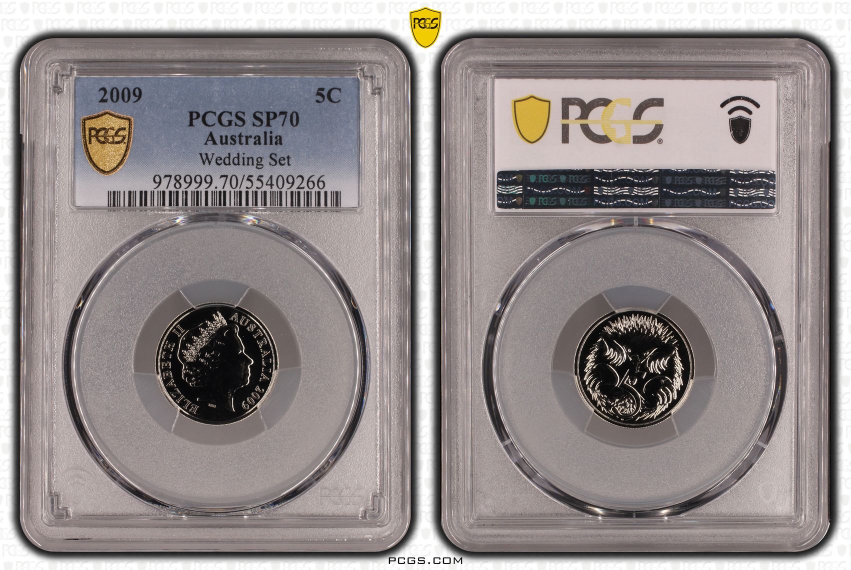 Wedding Set, POP 1/0, Five Cent, 2009, PCGS SP70