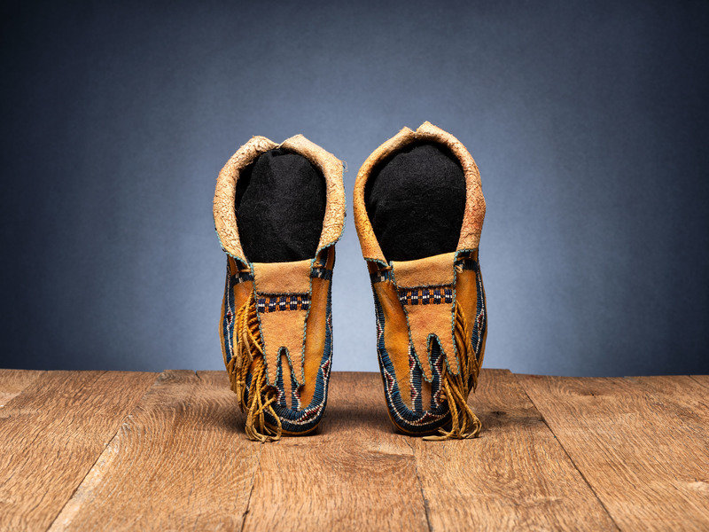 Kiowa Beaded Hide Moccasins