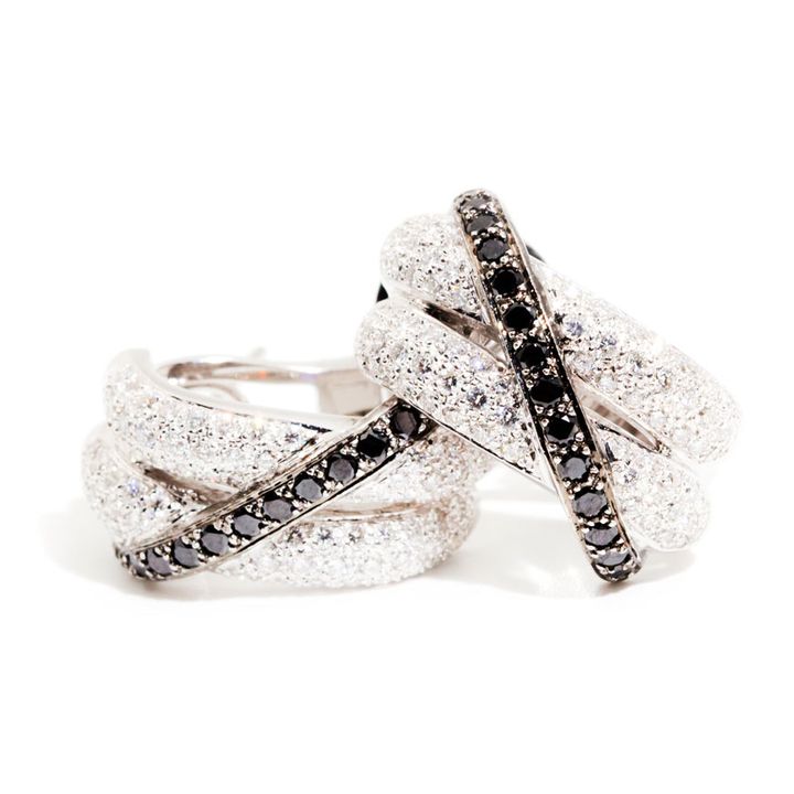 18ct White & Black Diamond Earrings