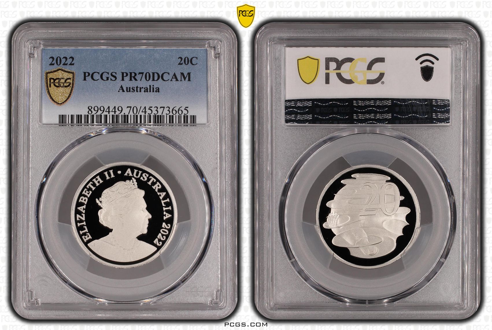 Elizabeth II, Twenty Cent, 2022, PCGS PR70DCAM