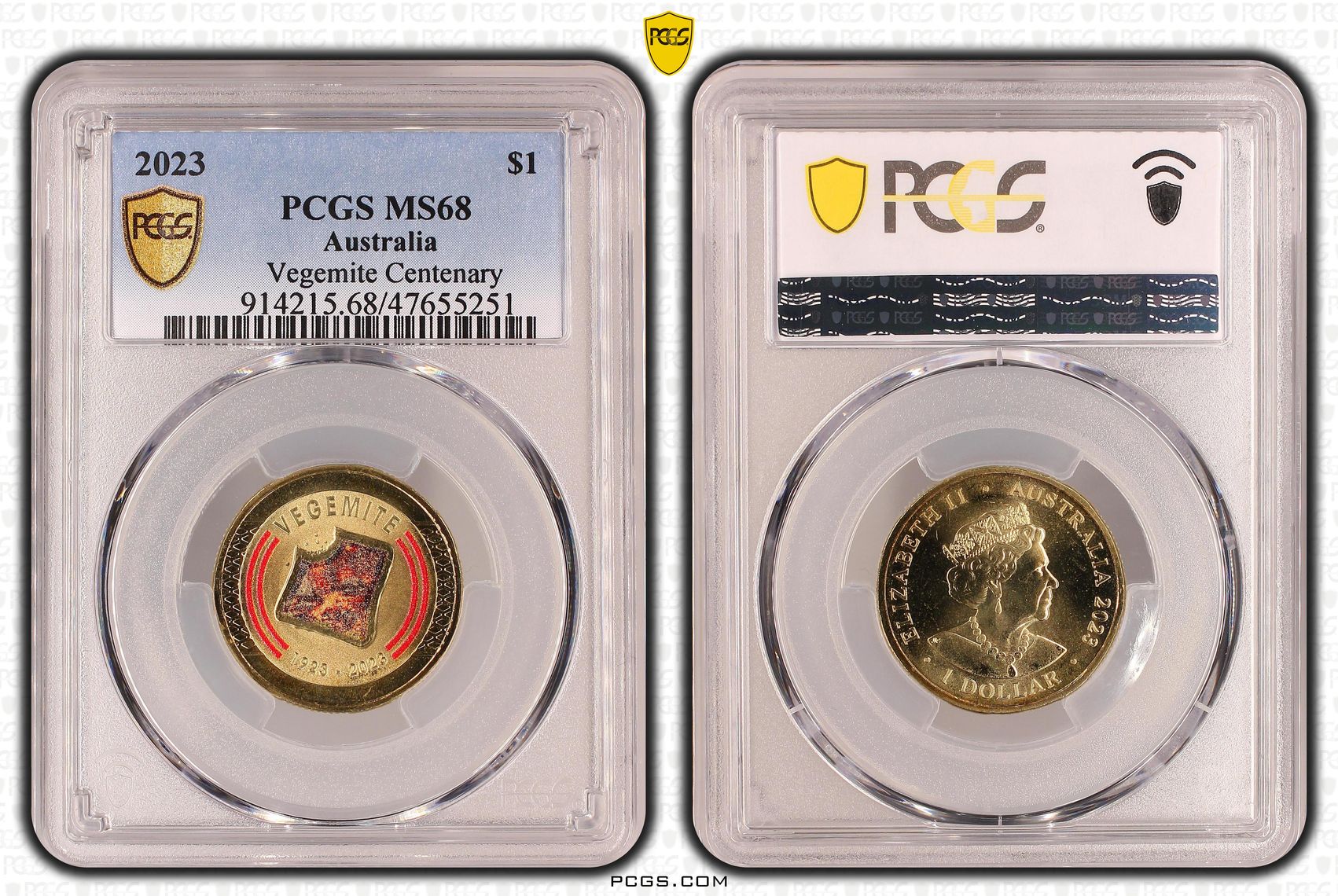 Vegemite Centenary, One Dollar, 2023, PCGS MS 68