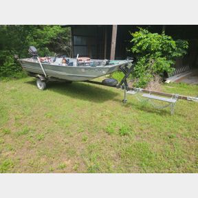 14' Lowe Line flat bottom aluminum boat with, motor, trailer