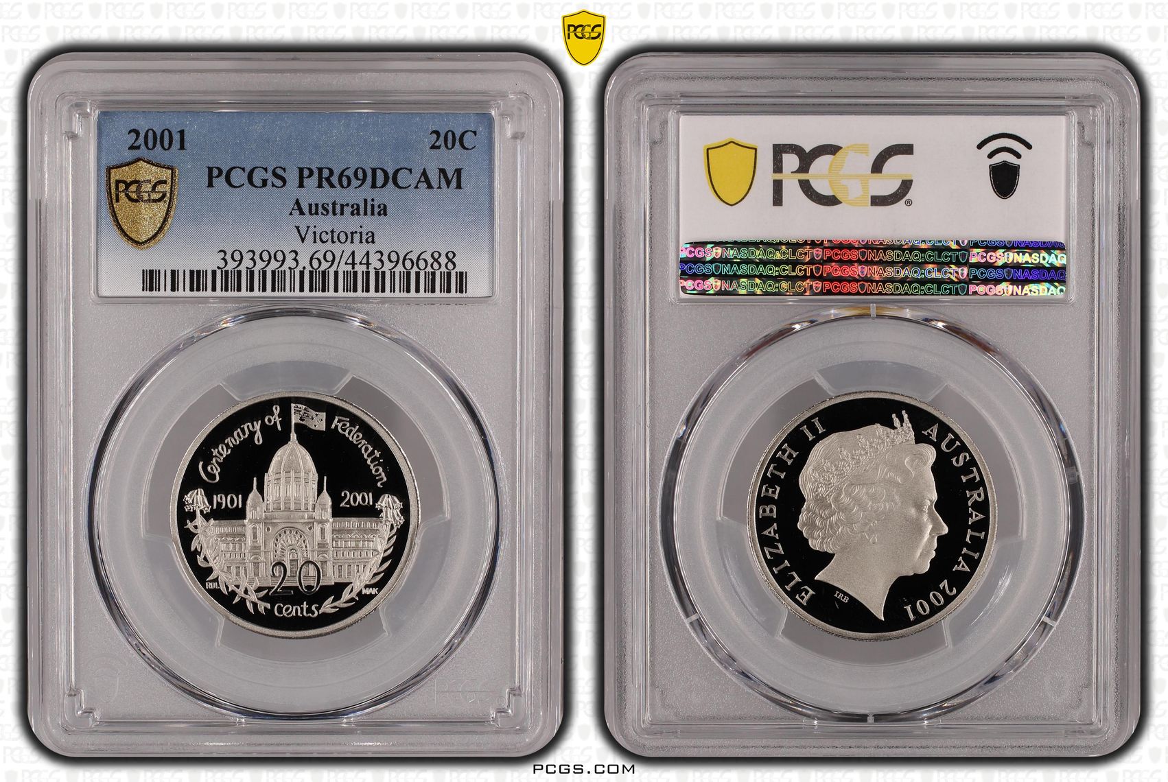 Elizabeth II, Victoria, Twenty Cent, 2001, PCGS PR69DCAM