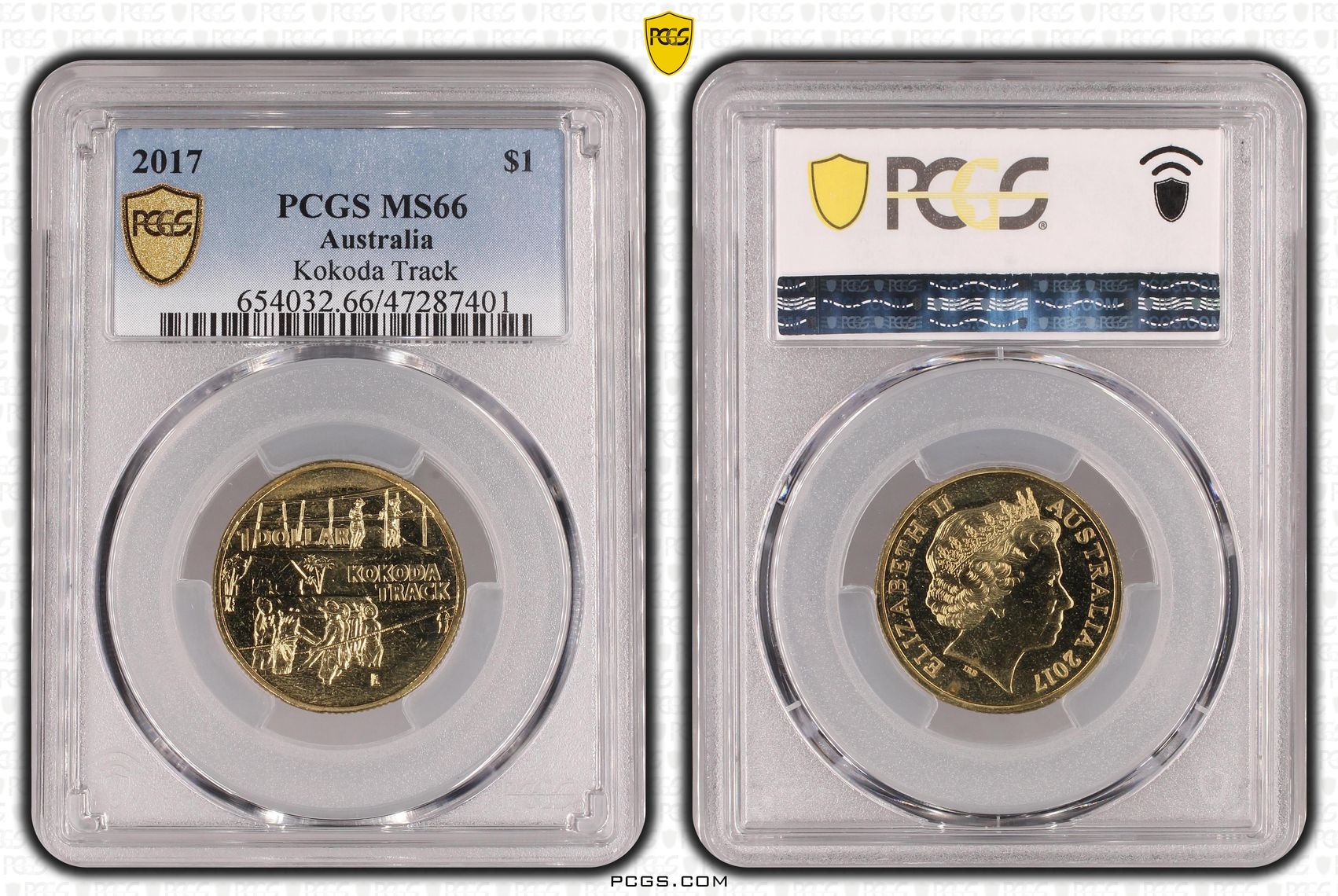 253 · Elizabeth II, Kokoda Track , One Dollar, 2017, PCGS MS66
