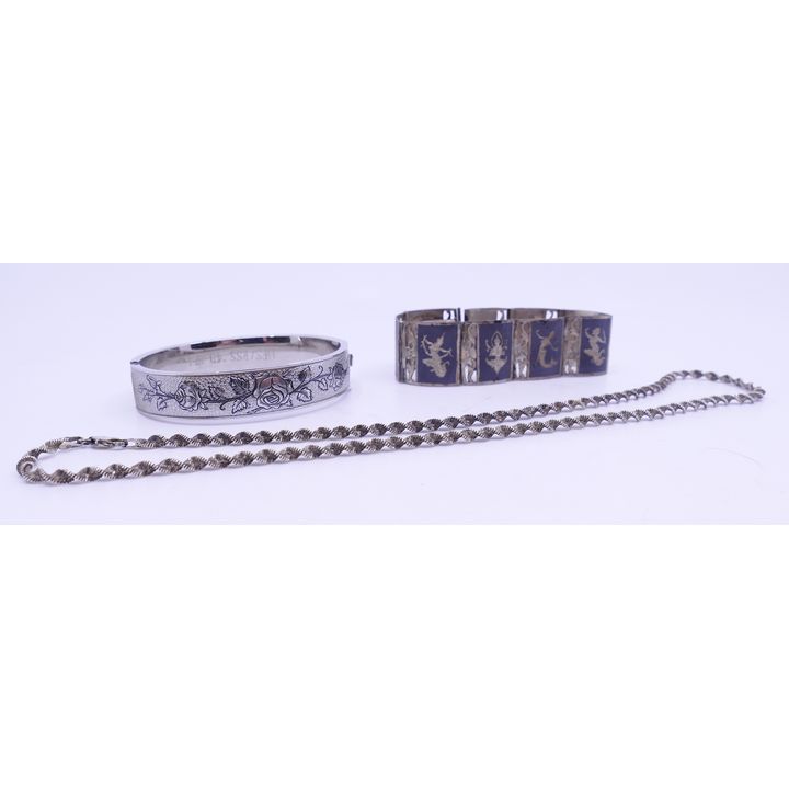 Box Siam Sterling Bracelet Etc- 60g