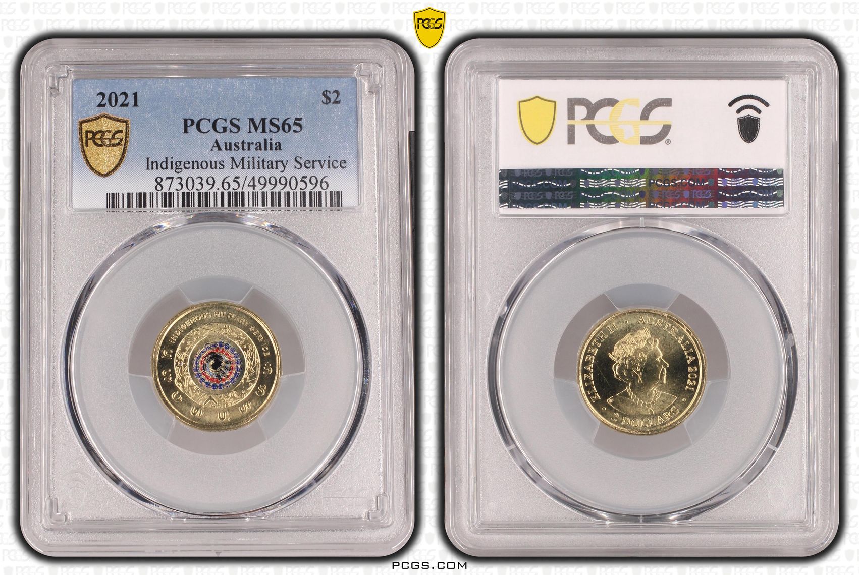Indigenous Military Service Colourised, Two Dollar, 2021, PCGS MS65