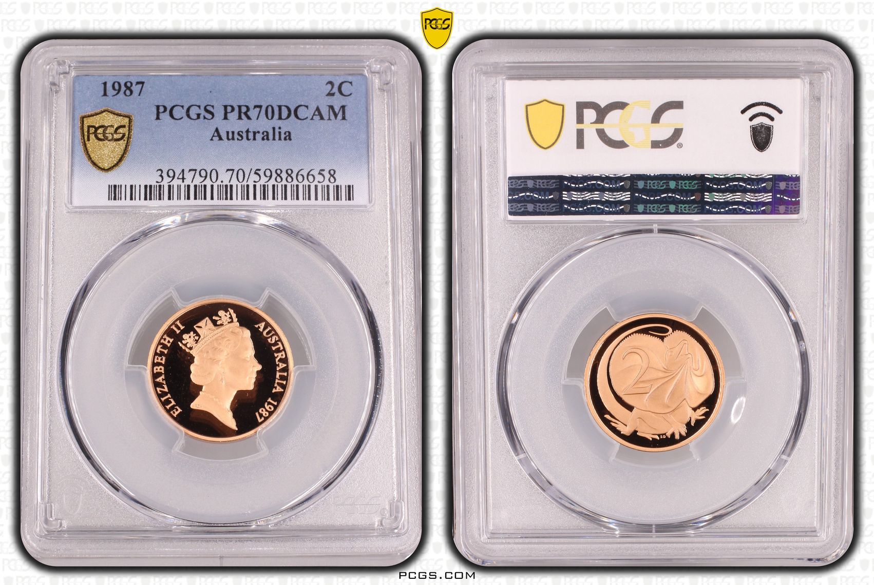 Two Cent, 1987, Pcgs Pr70dcam
