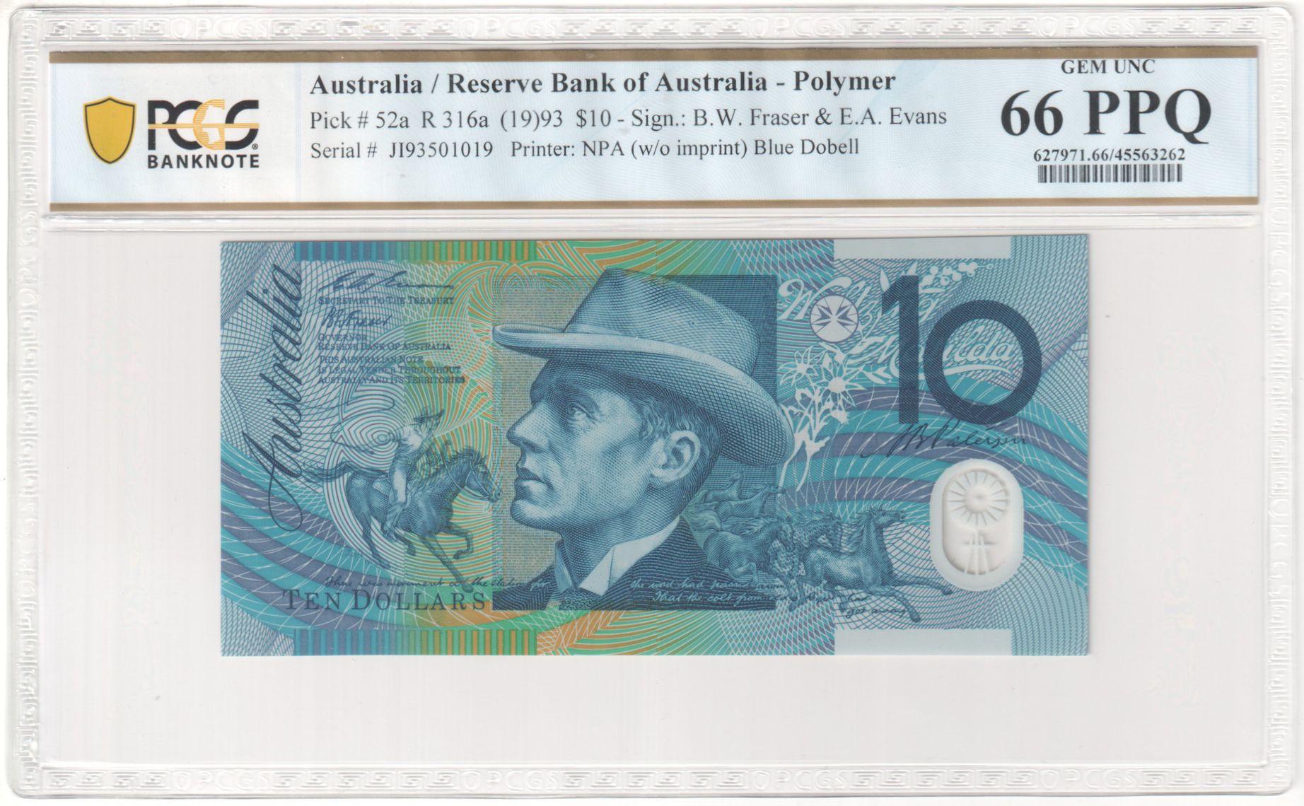 464 · Ten Dollar, 1993, PCGS Gem UNC 66 PPQ