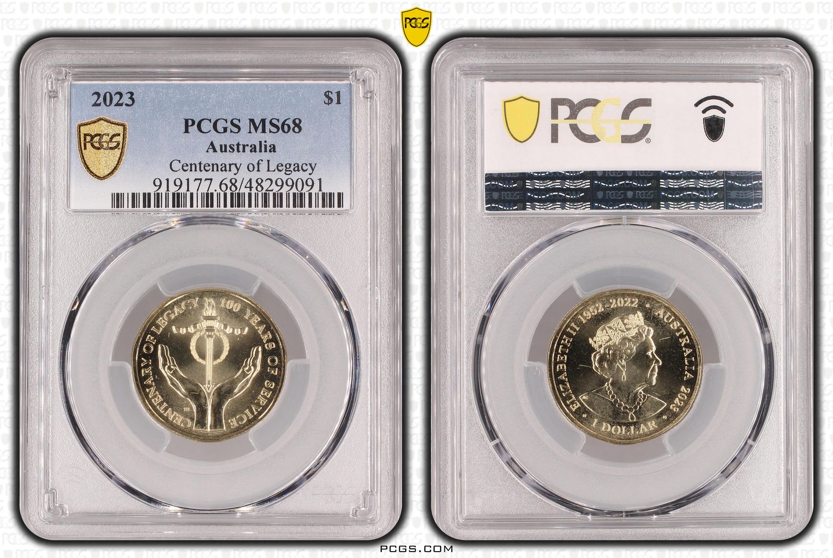 Centenary of Legacy , One Dollar, 2023, PCGS MS68