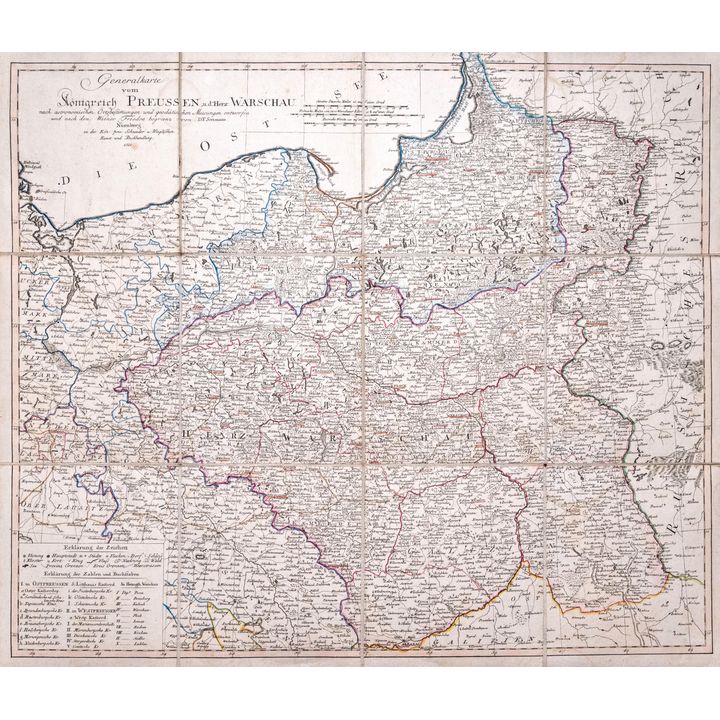 Daniel Friedrich Sotzmann | Generalkarte von Königreich Preussen, u. d. hertz Warschau