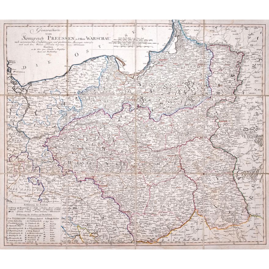Daniel Friedrich Sotzmann | Generalkarte von Königreich Preussen, u. d. hertz Warschau