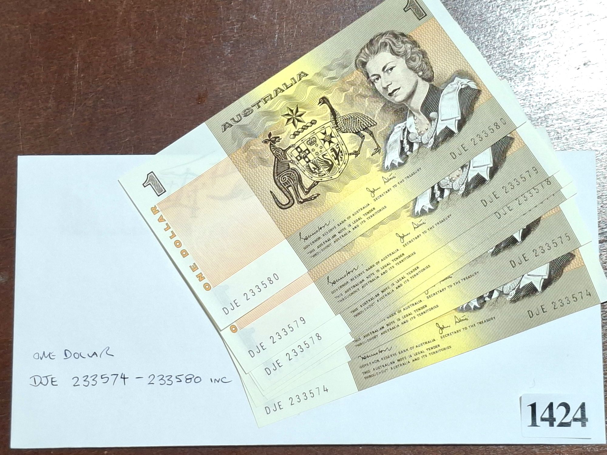 1424 · AUSTRALIAN 1 DOLLAR NOTES