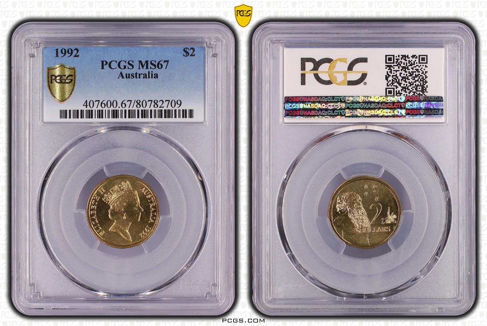 Elizabeth II, Two Dollar, 1992, PCGS MS 67