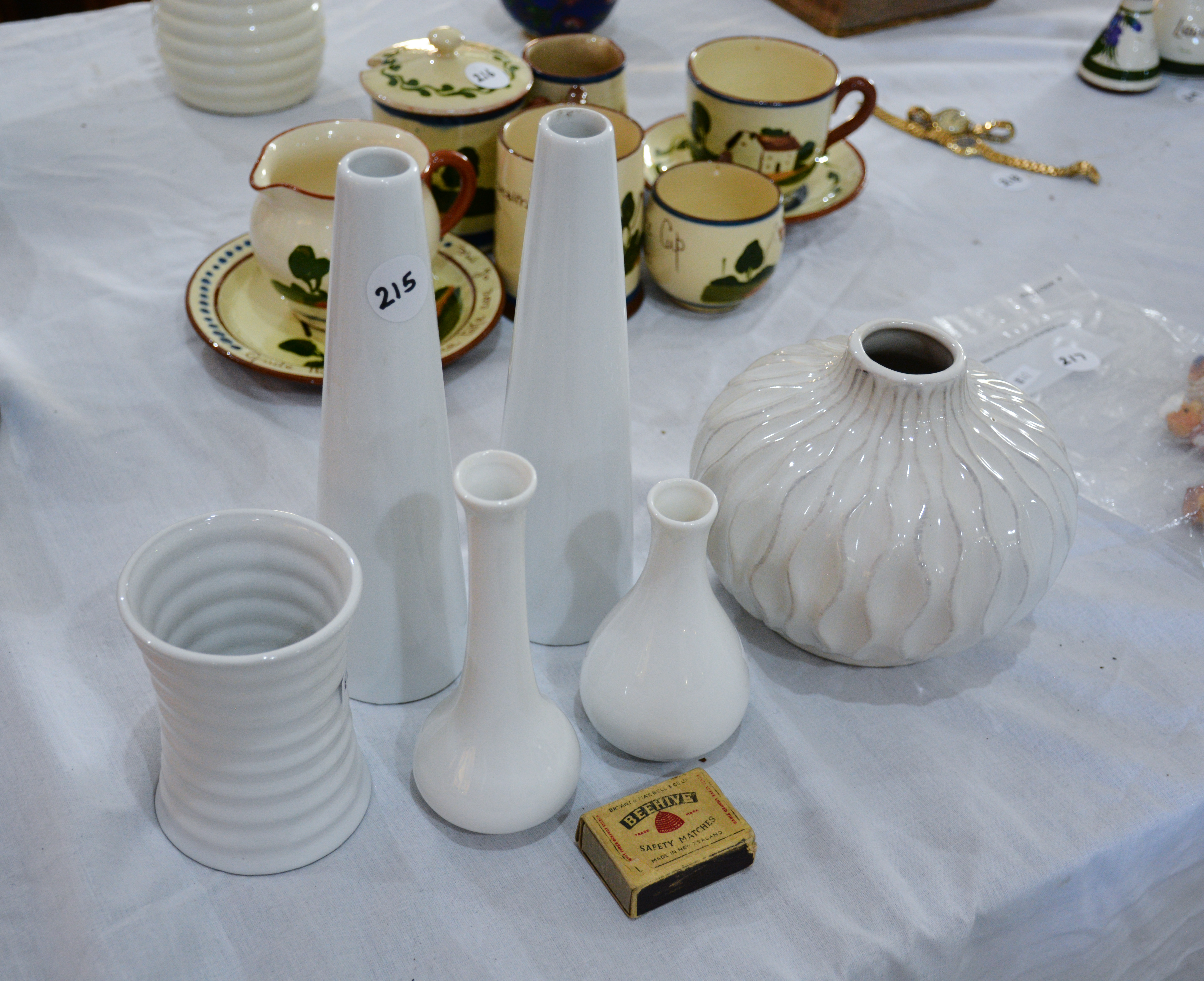 Collection of White Ceramic Vases — NZ auction result