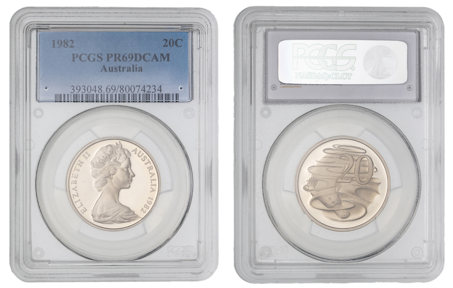 Elizabeth II, Twenty Cent, 1982, PCGS PR69DCAM