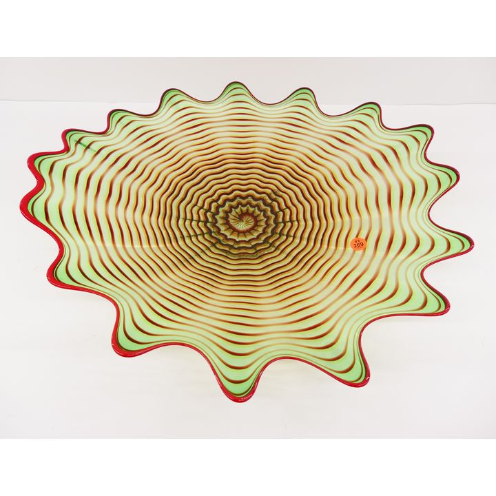 Manner of Dale Chihuly Green Spinner Studio Glass- 20''